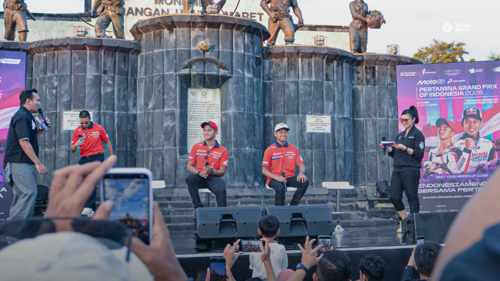 Veda pulang ke Yogyakarta bersama Mario Aji giat promosikan Mandalika Grand Prix